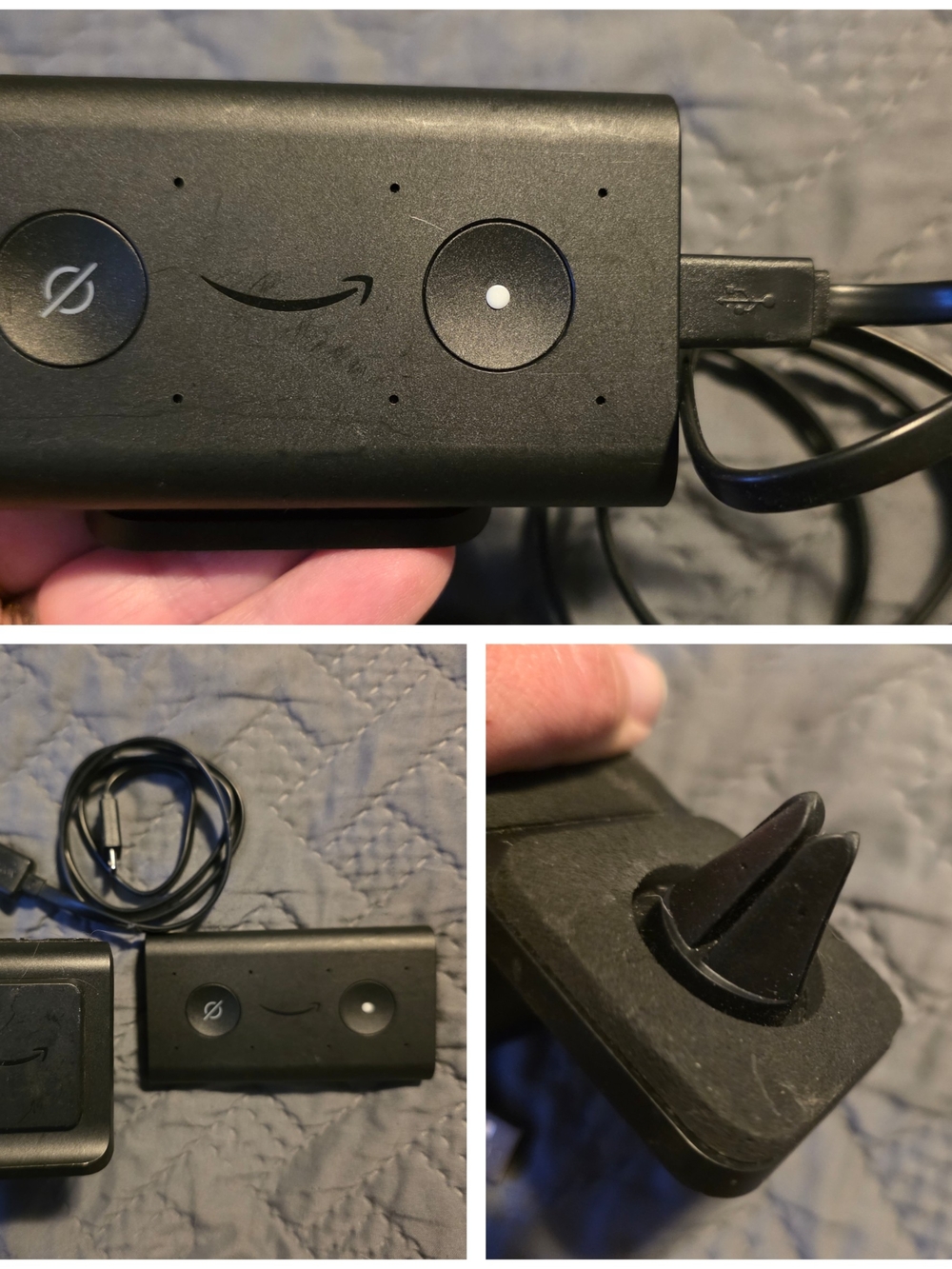 Amazon Black Echo Auto Hands-Free Voice Controller with Vent Mount